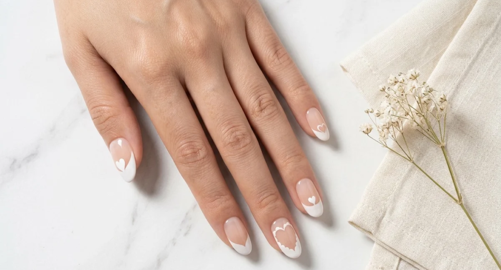Beautiful nail art French tip nail art design for everyday wear