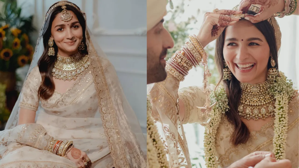 Bridal Fashion guide featuring beautiful wedding lehengas, sarees, pastel outfits, and modern bridal gowns.